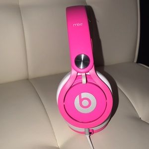 pink and white beats with case included